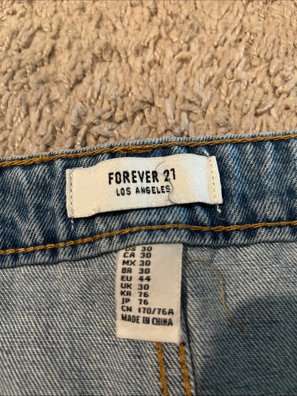 Forever 21 Light Blue Distressed Denim Mini Skirt - Picture 2 of 4